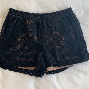Black BCBG lace shorts